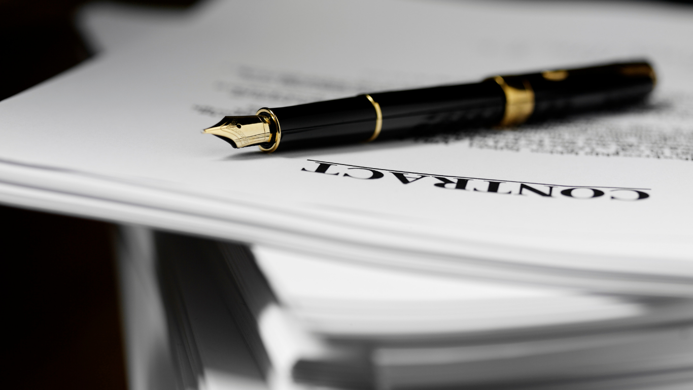 Pen on a contract